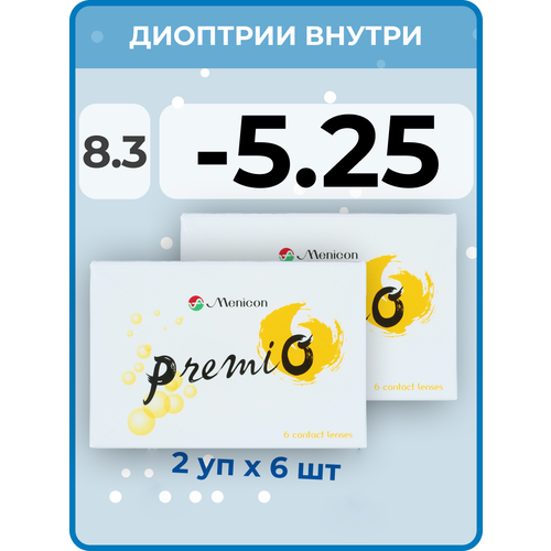 ���������� ���������� ����� Menicon Premio, 12 ��., R 8,3, D -5,25, 2 ��.