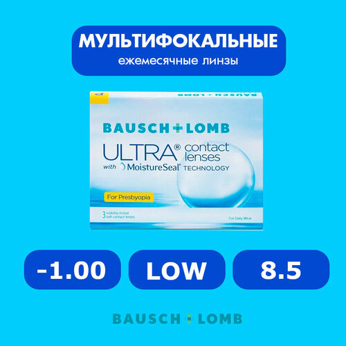 ���������� ���������� ����� �� ����� BAUSCH+LOMB Ultra for Presbyopia, 3 ��., R 8,5, D -1, ADD: ������, 1 ��.