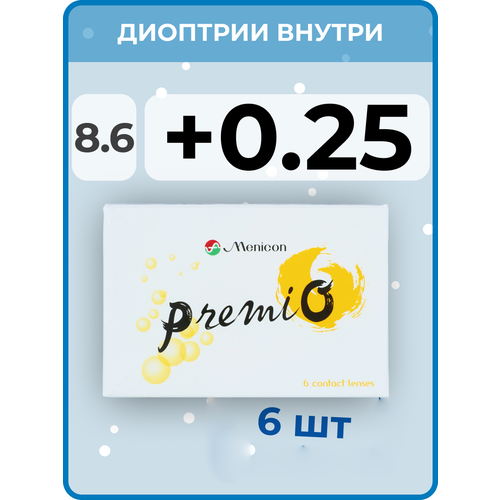 ���������� ���������� ����� Menicon PremiO, 6 ��., R 8,6, D +0,25, 1 ��.