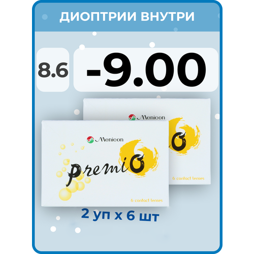 ���������� ���������� ����� Menicon Premio, 12 ��., R 8,6, D -9, 2 ��.