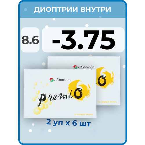 ���������� ���������� ����� Menicon Premio, 12 ��., R 8,6, D -3,75, 2 ��.
