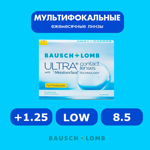 ���������� ���������� ����� �� ����� BAUSCH+LOMB Ultra for Presbyopia, 3 ��., R 8,5, D +1,25, ADD: ������, 1 ��.