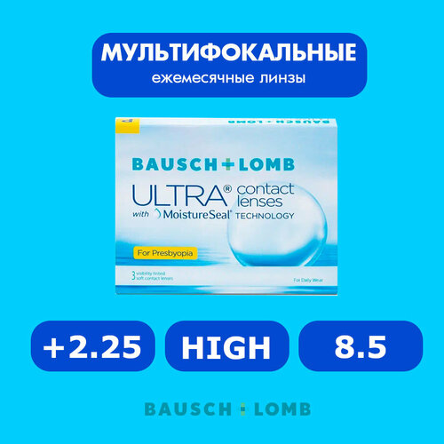 ���������� ���������� ����� �� ����� BAUSCH+LOMB Ultra for Presbyopia, 3 ��., R 8,5, D +2,25, ADD: �������, 1 ��.