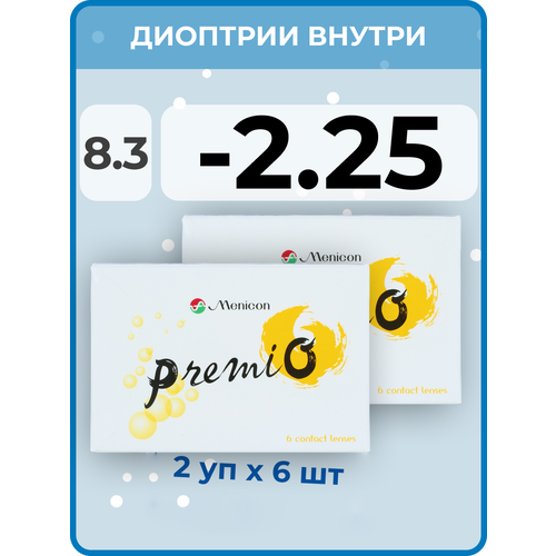 ���������� ���������� ����� Menicon Premio, 12 ��., R 8,3, D -2,25, 2 ��.