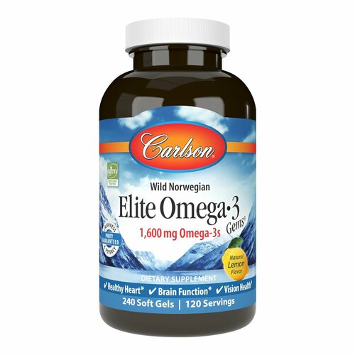 ���������� Carlson Labs, Elite Omega-3, �����-3, 1600 ��, 240 ������