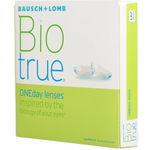 ���������� ����������� ���������� ����� BAUSCH+LOMB Biotrue ONEday, 90 ��., R 8,6, D -3, 1 ��.