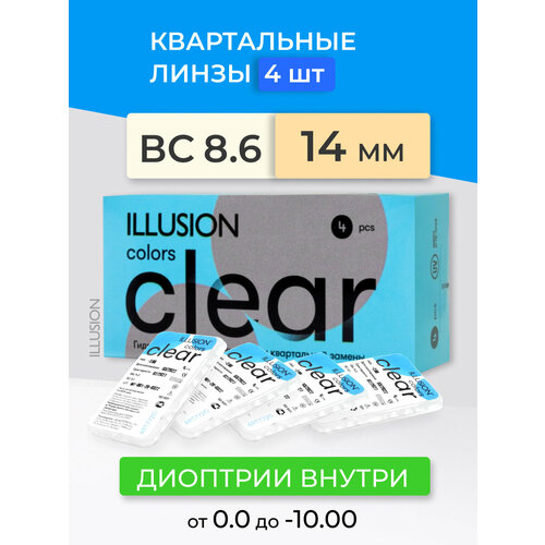 ���������� ���������� ����� ILLUSION Colors Clear, 4 ��., R 8,6, D -0,75