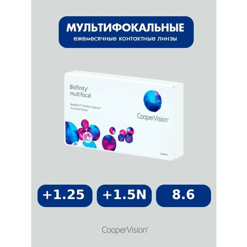 ���������� Biofinity Multifocal (3 �����) 8.6, +1.25, +1.5N