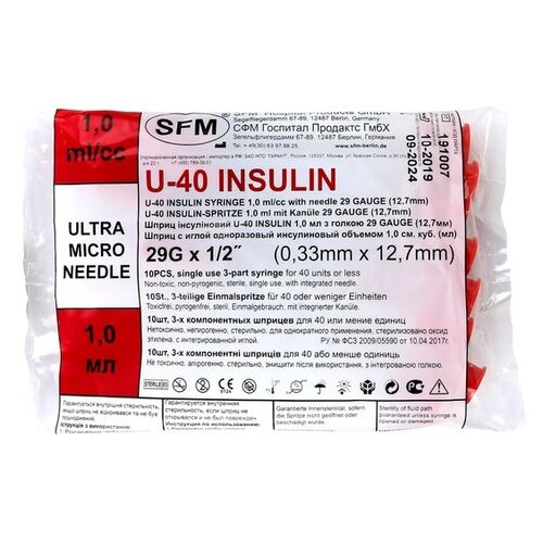 ���������� ����� ����������� SFM U-40 ����������������, 12.7 �� x 0.33 ��, ������: 29G, 1 ��, 10 ��.