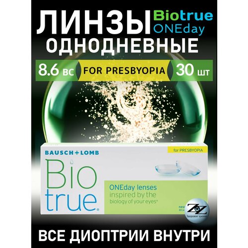 ���������� ��������������� ����� Biotrue ONEday for Presbyopia 30 ���� / 8.6 / -03.00 / HIGH �����������