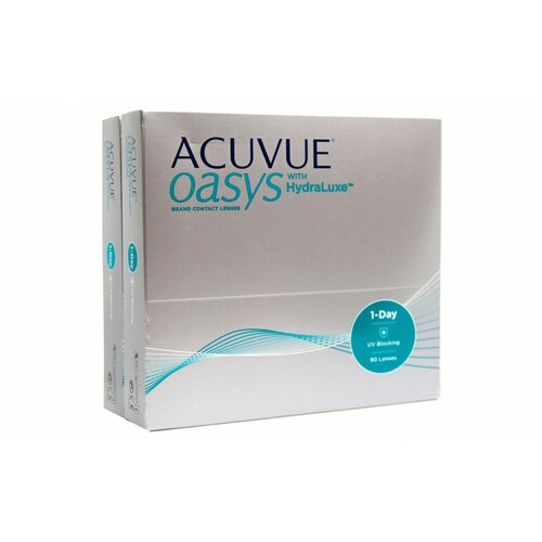 ���������� ����������� ���������� ����� ACUVUE OASYS 1-Day with HydraLuxe, 90 ��., R 9, D +6,5, 2 ��.