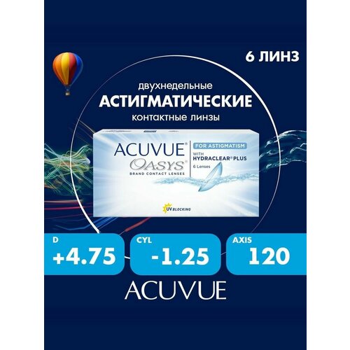 ���������� Acuvue Oasys for astigmatism with hydraclear plus (6 ����) 8.6, CYL:-1.25, AXIS: 120, +4.75