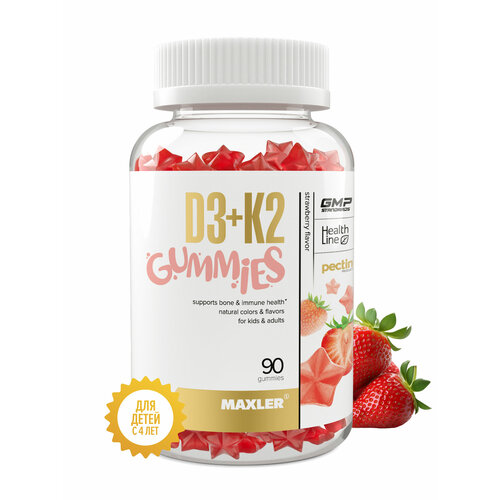 ���������� Maxler D3+K2 Gummies, 200 �, 90 ��., 1 ��., ��������