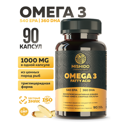 ���������� ����� 3, ����� ��� Omega 3 FATTY ACID MISHIDO 1000 �� 90 ������ ������������ ��������-���������� �����������