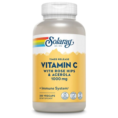 ���������� ������� Solaray Vitamin C Timed Release with Rose Hips & Acerola, 360 �, 1000 ��, 250 ��.