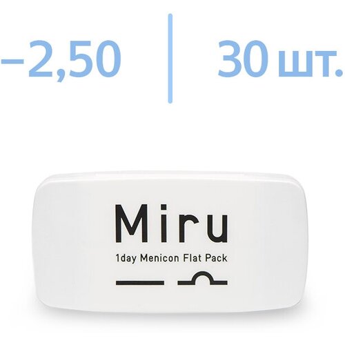 ���������� ����������� ���������� ����� Menicon Miru 1 day Flat Pack, 30 ��., R 8,6, D -2,5, 1 ��.