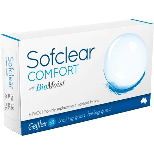 ���������� ���������� ����� �� ����� Gelflex Sofclear Comfort with BioMoist, 6 ��., R 8,6, D -5,25, 1 ��.