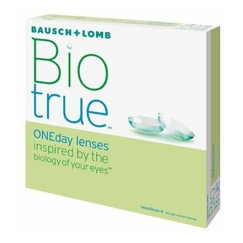 ���������� ����������� ���������� ����� BAUSCH+LOMB Biotrue ONEday, 90 ��., R 8,6, D -4,5, 1 ��.