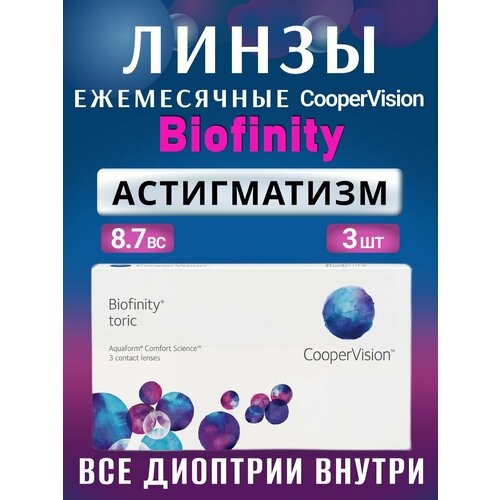 ���������� ���������� ����� ��������������� Biofinity Toric 3 �� / -01.25 / -0.75 / 160 CooperVision