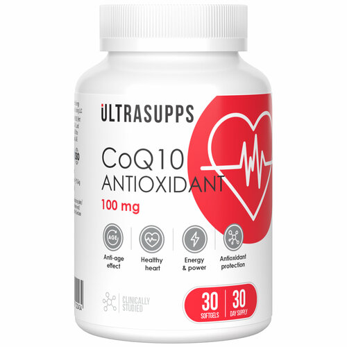���������� UltraSupps Coenzyme Q10 100 mg - 30 ������� ������, ---