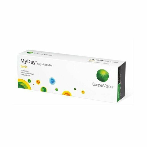 ���������� ����������� ���������� ����� CooperVision MyDay daily disposable toric, 30 ��., R 8,6, D 0,�CYL:�-0,75,�A�:�80, 1 ��.
