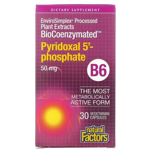 ���������� ������� Natural Factors BioCoenzymated B6 Pyridoxal 5'-Phosphate, 90 �, 50 ��, 30 ��.