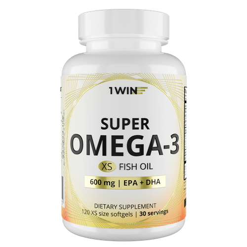 ���������� ����� 3 � ���� �������� 600 ��, 1WIN Super Omega-3 XS, 120 ������