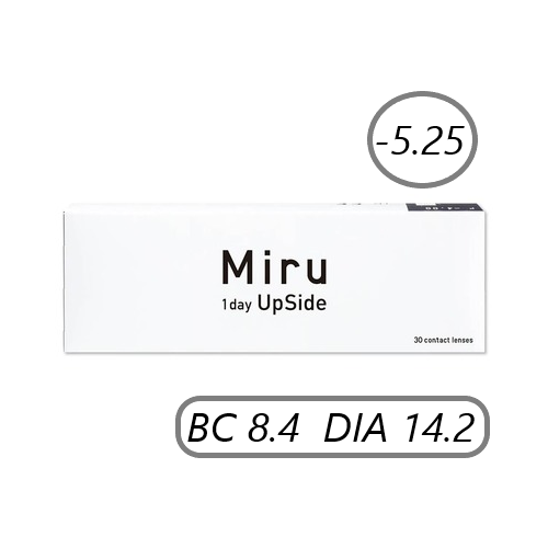 ���������� ����������� ���������� ����� Menicon Miru 1day Upside, 30 ��., R 8,4, D -5,25, 1 ��.