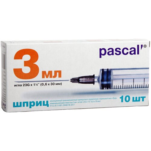 ���������� ����� Pascal' ����������������, 30 �� x 0.6 ��, ������: 23G, 3 ��, 10 ��., 10 ��.