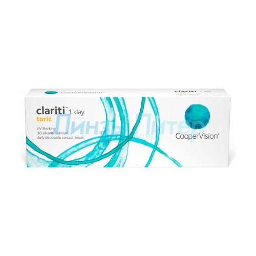 ���������� ����������� ���������� ����� CooperVision Clariti 1 day toric., 30 ��., R 8,6, D -1,25,�CYL:�-0,75,�A�:�20, 1 ��.