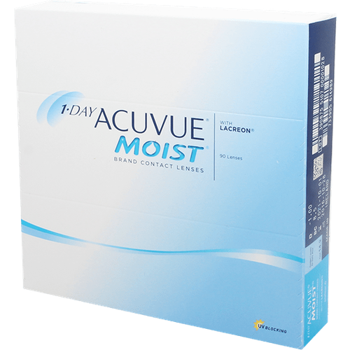 ���������� ����������� ���������� ����� ACUVUE 1-DAY MOIST with Lacreon, 90 ��., R 8,5, D +4,5, 1 ��.