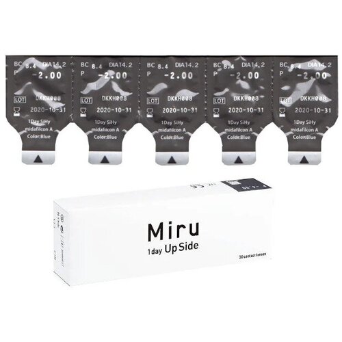 ���������� ����������� ���������� ����� Menicon Miru 1day Upside, 30 ��., R 8,4, D -4,5, 1 ��.
