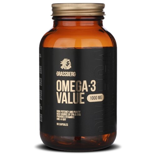 ���������� Grassberg Omega-3 Value ����., 1000 ��, 1.375 �, 90 ��.