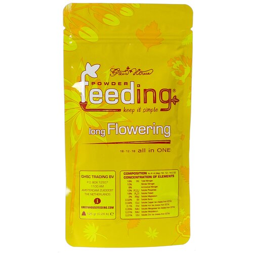 ���������� ��������� ��� �������� Powder Feeding Long Flowering 125 ��, ��������� �� ������ �������� (9 ������ � �����)