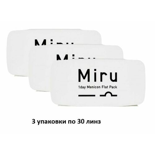 ���������� ����������� ���������� ����� Menicon 1 Day Menicon Flat Pack, 90 ��., R 8,6, D -3,25, 3 ��.