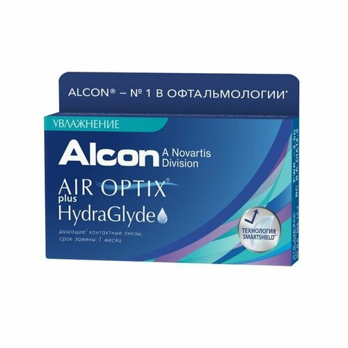 ���������� ���������� ����� �� ����� Alcon Air optix Plus HydraGlyde, 3 ��., R 8,6, D -4,75, 1 ��.
