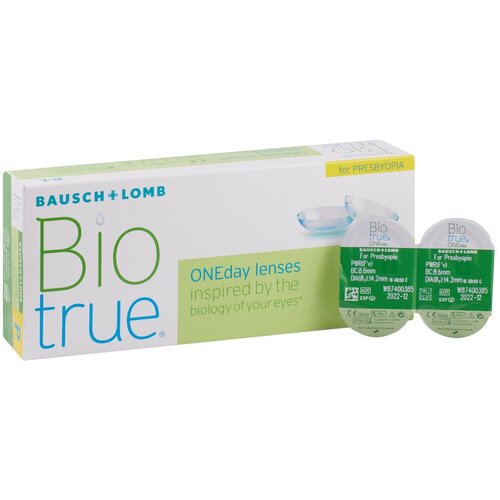 ���������� ����������� ���������� ����� BAUSCH+LOMB Biotrue Oneday for presbyopia, 30 ��., R 8,6, D -3, ADD: ������, 1 ��.