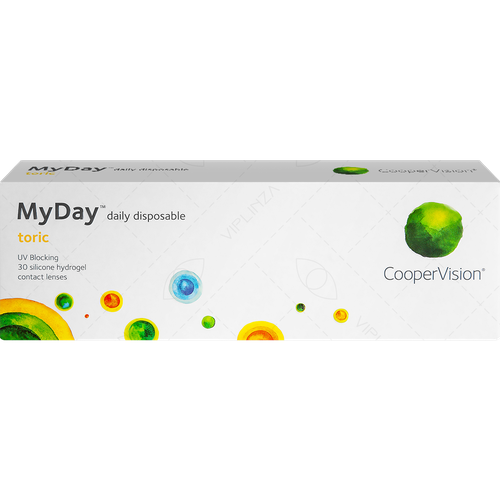 ���������� ����������� ���������� ����� CooperVision MyDay daily disposable toric, 30 ��., R 8,6, D -2,25,�CYL:�-1,75,�A�:�170, 1 ��.
