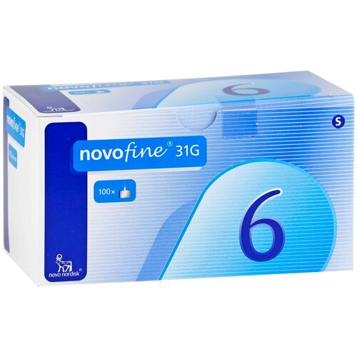 ���������� ���� ��� �����-����� Novo Nordisk ����������� novofine, 6 �� x 0.25 ��, ������: 31G, 100 ��.