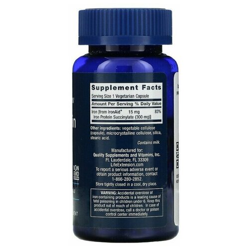 ���������� Life Extension Iron Protein Plus 300 mg 100 caps / ���� �������� ������ ������� ���� 300 �� 100 ����