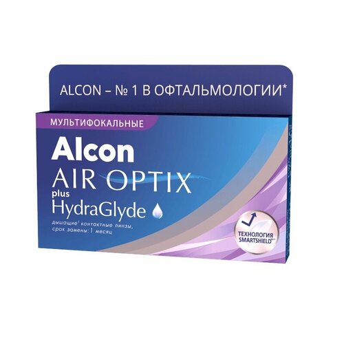���������� ���������� ����� �� ����� Alcon Air Optix Plus HydraGlyde Multifocal, 3 ��., R 8,6, D +5,75, ADD: �������, 1 ��.