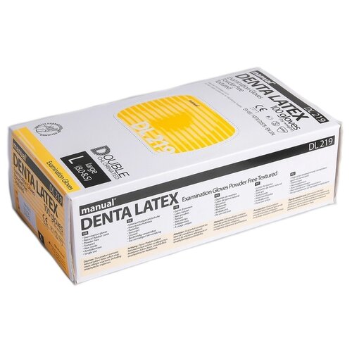 ���������� �������� ��������� Manual Denta Latex DL219, 50 ���, ������: L, ����: �����������