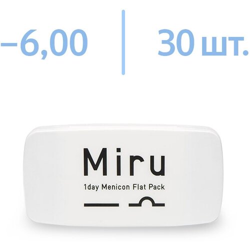 ���������� ����������� ���������� ����� Menicon 1 Day Menicon Flat Pack, 30 ��., R 8,6, D -6