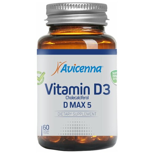 ���������� Avicenna Vitamin D3 ����., 5000 ��, 200 �, 60 ��., 1 ��.