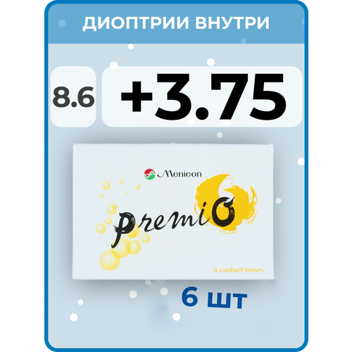 ���������� ���������� ����� Menicon PremiO, 6 ��., R 8,6, D +3,75, 1 ��.
