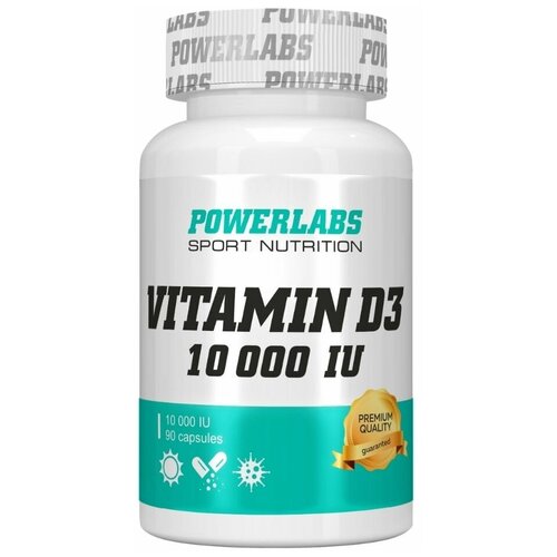 ���������� PowerLabs ������� �3 D3 10 000 IU 90 ������ (���������������) ��� ����������