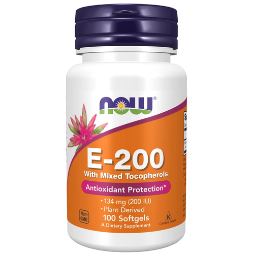 ���������� ������� NOW E-200 With Mixed Tocopherols, 70 �, 100 ��, 100 ��.