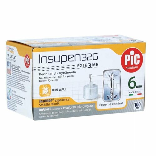 ���������� ���� ����������� ������� (INSUPEN) � �����-�����: 31G, 0.25 mm � 6 mm, 100 ��