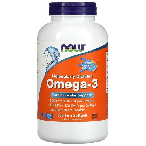 ���������� ������� NOW Moleculary Distilled Omega-3, 400 �, 200 ��.