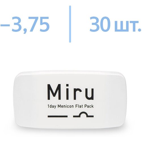 ���������� ����������� ���������� ����� Menicon Miru 1 day Flat Pack, 30 ��., R 8,6, D -3,75, 1 ��.